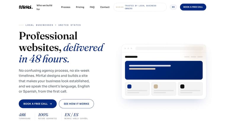 Sitio web de MirKai, estudio de diseño web