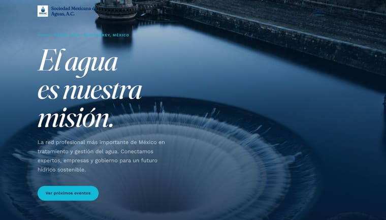 Sitio web de la Sociedad Mexicana de Aguas, A.C.